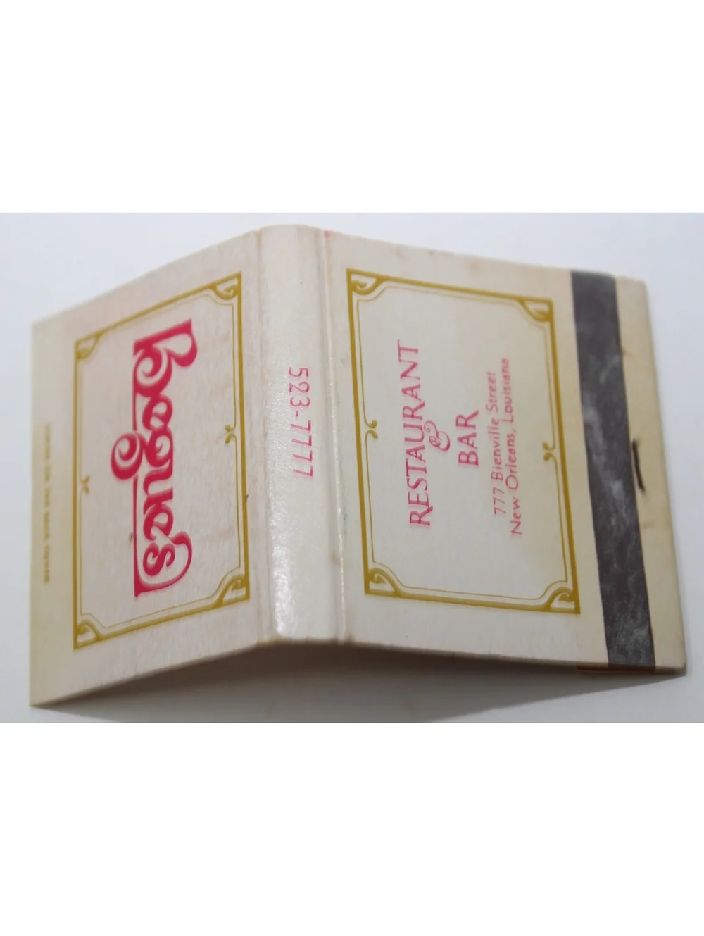 Vintage Matchbook Begue's Restaurant & Bar New Orleans The Royal Sonesta Hotel